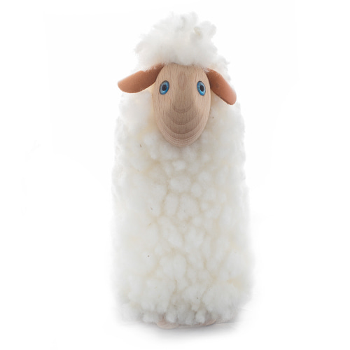두 발 서있는 아기양(Q)Caress-sheep, white fur, beech wood, 20cmmade in Germany 